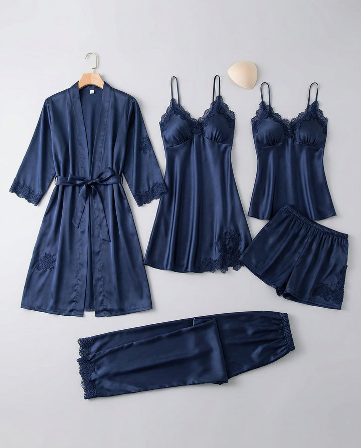 Amelia | Elegantes, Weiches &amp; Bequemes Damen-Seiden-Pyjama-Set 2