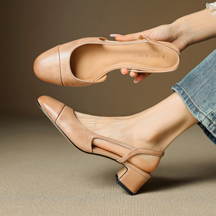 Amelie | Elegante Damen Pumps aus Echtleder mit Blockabsatz und Komfort-Fußbett 0
