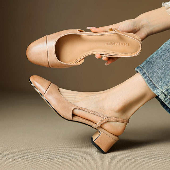 Amelie | Elegante Damen Pumps aus Echtleder mit Blockabsatz und Komfort-Fußbett 0