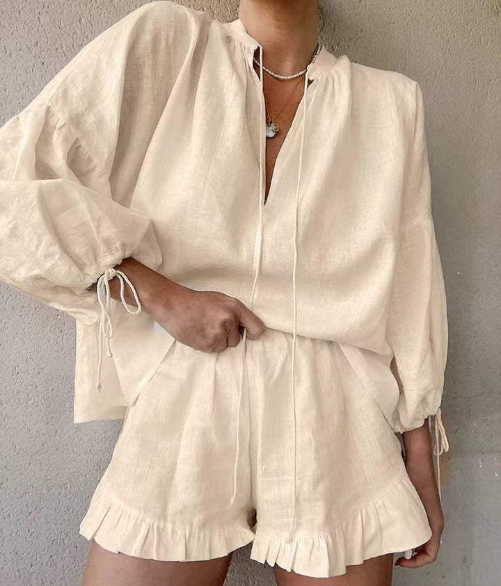 Amina | Eleganter, Luftiger & Bequemer Zweiteiler Damen Sommer Set 3