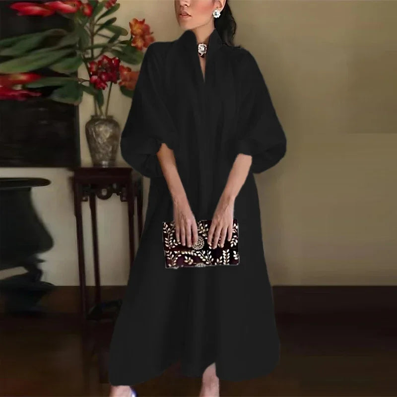 Aria | Elegantes, Luftiges Damen Maxikleid – Hochgeschlossen für Sommer &amp; Lange Kleider Damen 1