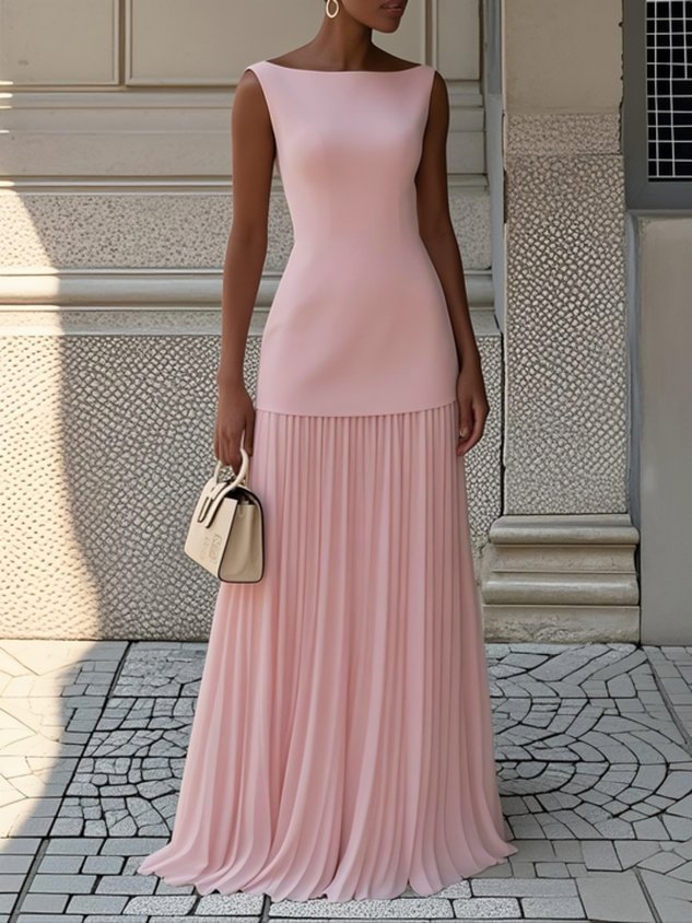 Aria | Figurschmeichelndes, fließendes weißes Maxikleid für Damen 1