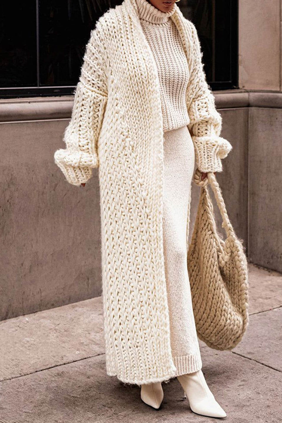 Aria | Offener und stylischer langer Strickcardigan 0