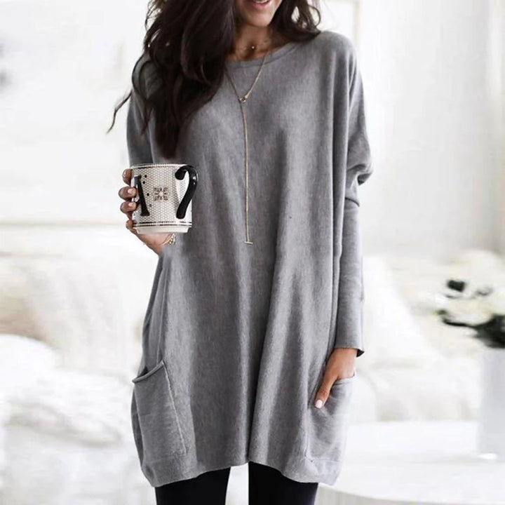 Aria | Oversized Damen-Tunika-Pullover mit langen Ärmeln und Taschen in Übergröße 9