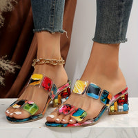 Ursula | Elegant slide sandals with transparent block heel