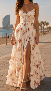 Thalia | Elegant and romantic floral maxi dress