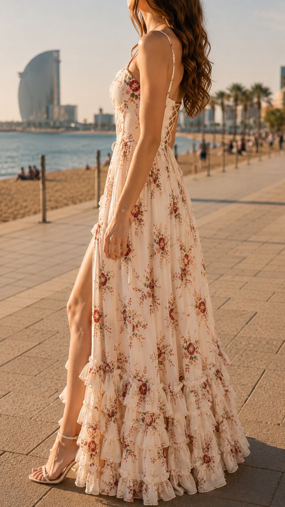 Aurelia | Elegantes Maxikleid mit Blumendruck und Schlitz für besondere Anlässe 2