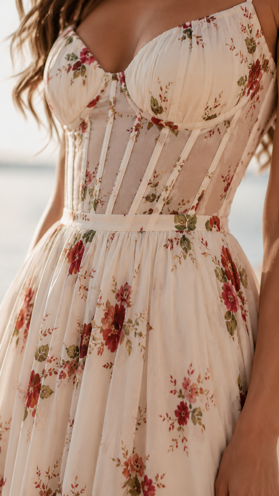 Aurelia | Elegantes Maxikleid mit Blumendruck und Schlitz für besondere Anlässe 3