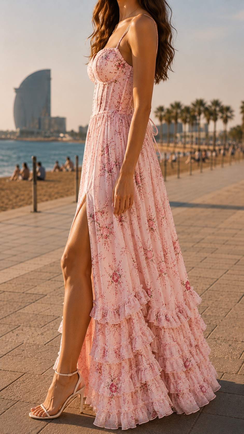 Aurelia | Elegantes Maxikleid mit Blumendruck und Schlitz für besondere Anlässe 7