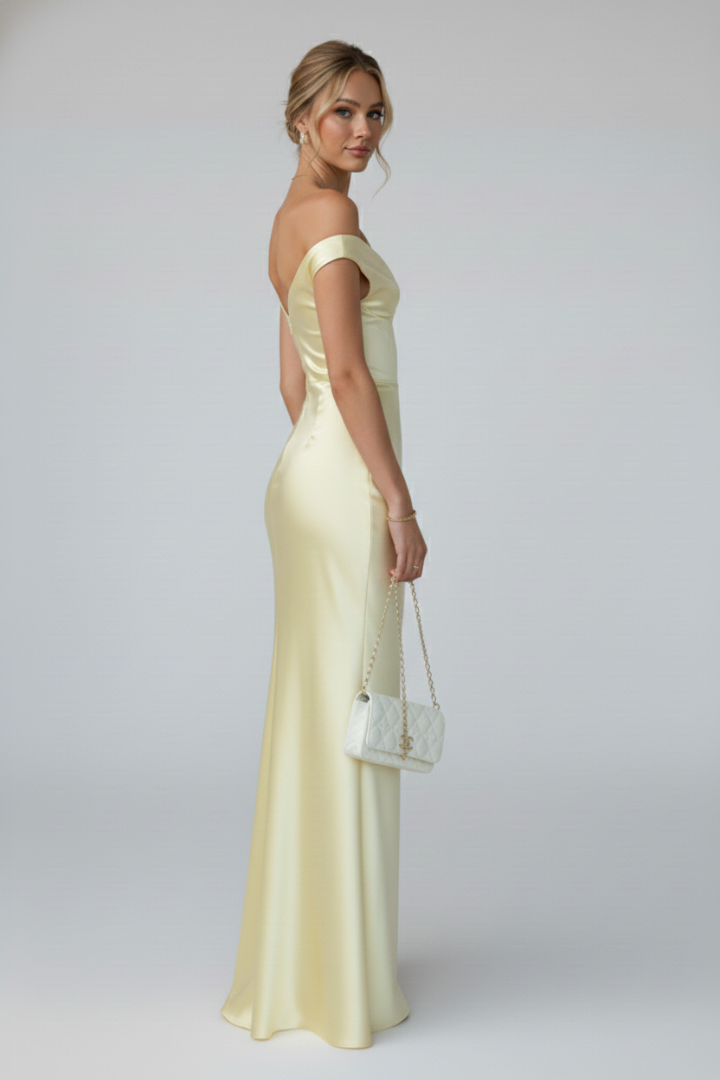 Aurelia | Elegantes, Schulterfreies &amp; Gerafftes Maxikleid 4