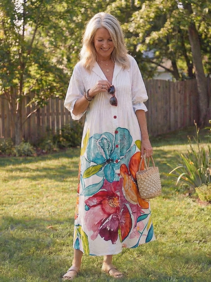 Ava | Elegantes, Blumenmuster Maxikleid – Perfekt für den Sommer und Lange Kleider Damen 6