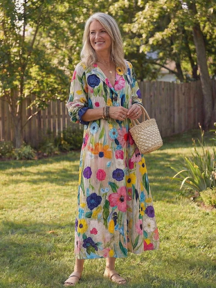 Ava | Elegantes, Blumenmuster Maxikleid – Perfekt für den Sommer und Lange Kleider Damen 8