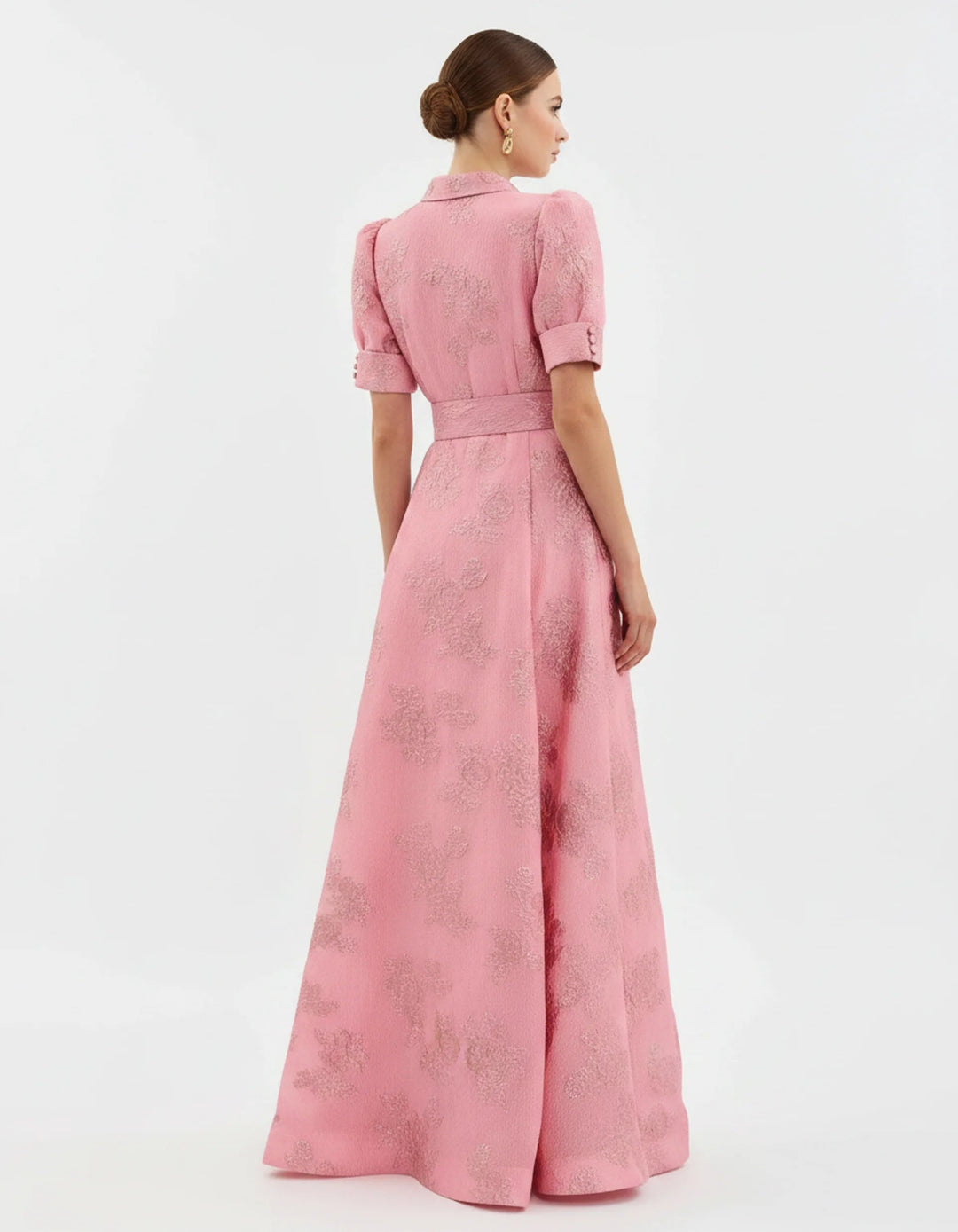 Belina | Hochzeitsgastkleid Retro Elegant Rosa Hohe Taille 2