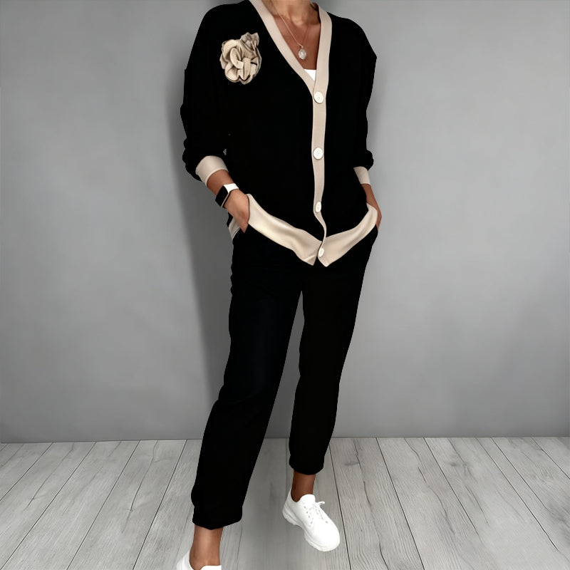 Bella | Elegantes, Florales Damen Cardigan-Set mit Komfort Loose Fit 1