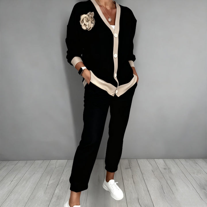 Bella | Elegantes, Florales Damen Cardigan-Set mit Komfort Loose Fit 1