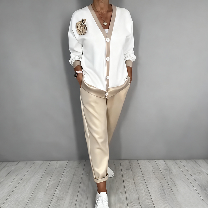 Bella | Elegantes, Florales Damen Cardigan-Set mit Komfort Loose Fit 3