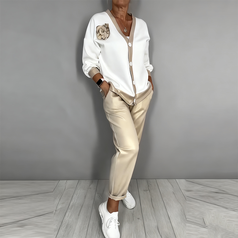 Bella | Elegantes, Florales Damen Cardigan-Set mit Komfort Loose Fit 4