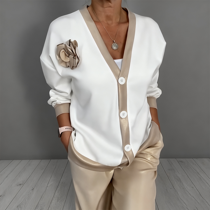 Bella | Elegantes, Florales Damen Cardigan-Set mit Komfort Loose Fit 5