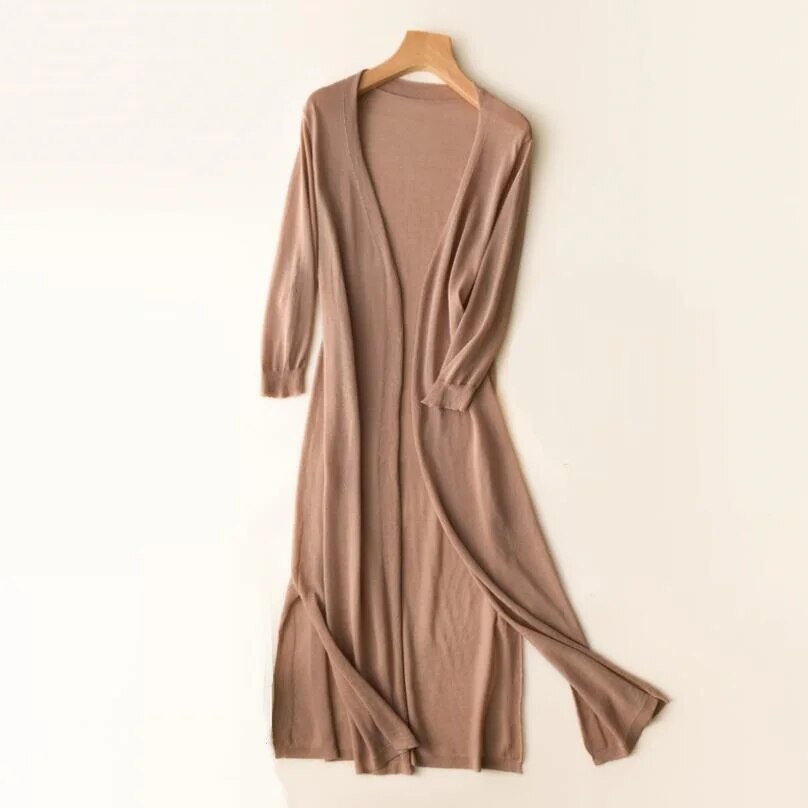 Birgit | Langer Strickcardigan Damen Elegant Warm 1