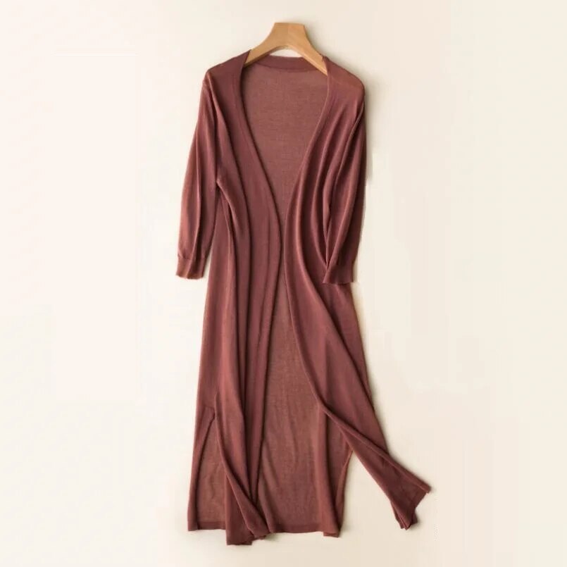 Birgit | Langer Strickcardigan Damen Elegant Warm 2