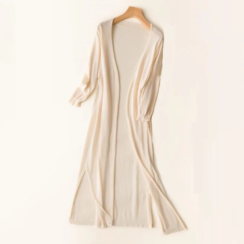 Birgit | Langer Strickcardigan Damen Elegant Warm 3