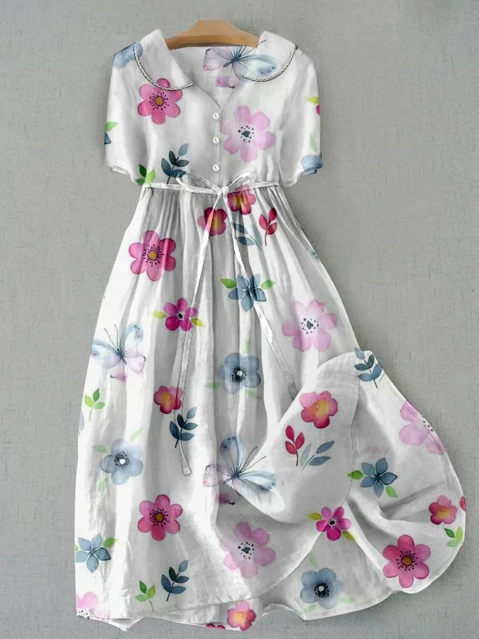 Branova | Atmungsaktives Blumendruck Damenkleid 0