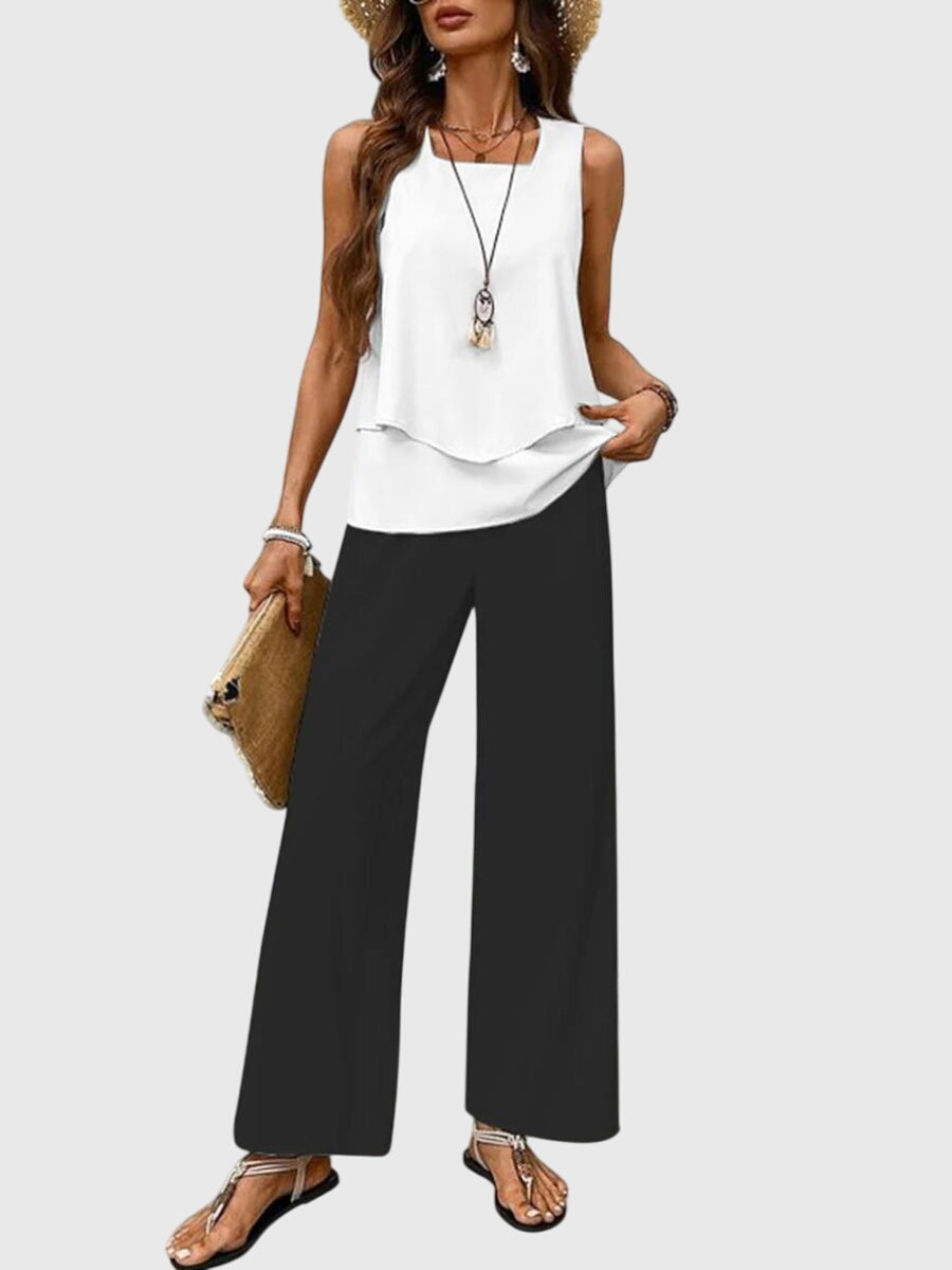 Breezy | Elegantes Twin Set Damen – Sommerliches, Bequemes 2-teiliges Outfit mit Pflanzenmuster 7