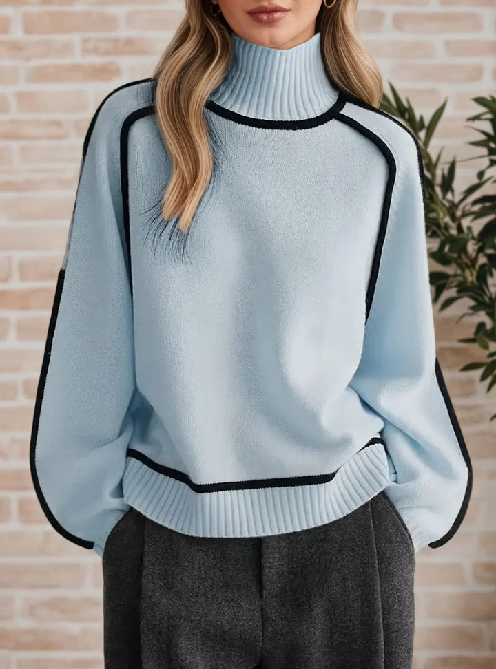 Camila | Oversize-Strickpullover mit Rollkragen und Farbblock-Design für Damen 4