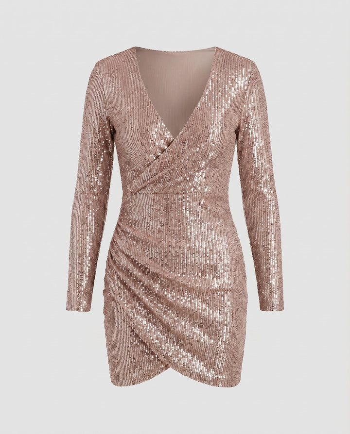 Celeste | Bodycon-Kleid mit V-Ausschnitt und Rüschen für den Abschlussball 11