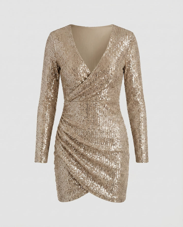 Celeste | Bodycon-Kleid mit V-Ausschnitt und Rüschen für den Abschlussball 9