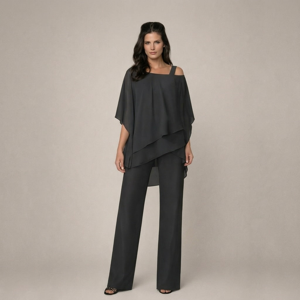 Celeste | Damen Set Off-Shoulder Weite Beine Sommer Chic Elegant 1