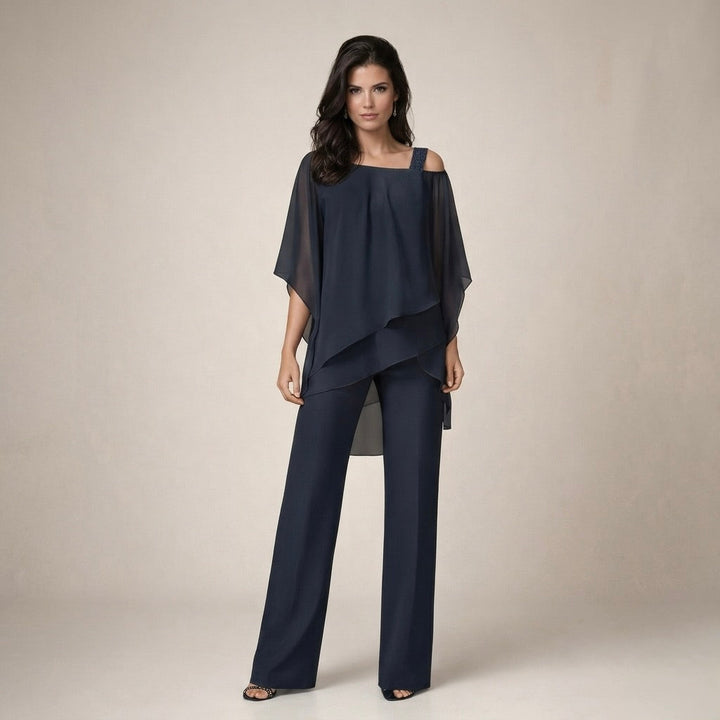 Celeste | Damen Set Off-Shoulder Weite Beine Sommer Chic Elegant 3