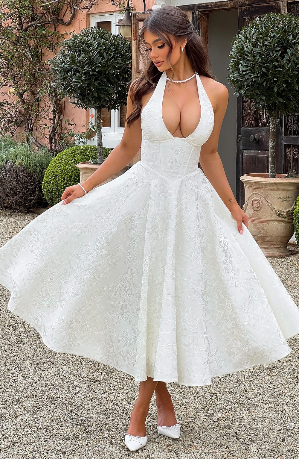 Celia | Damenkleid Hochzeitsgast Elegant V-Ausschnitt Festlich Fließend 7