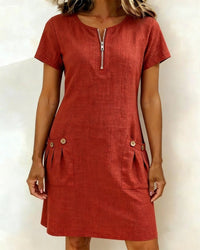 Emma| Modern sheath dress with zipper detail