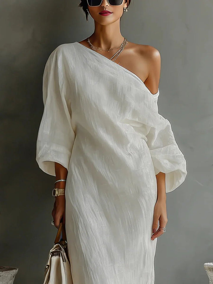 Celia | Elegantes, Asymmetrisches &amp; Fließendes One-Shoulder-Maxikleid 1
