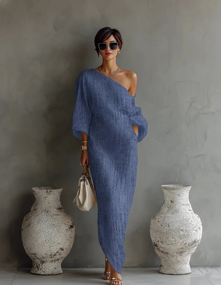 Celia | Elegantes, Asymmetrisches &amp; Fließendes One-Shoulder-Maxikleid 4