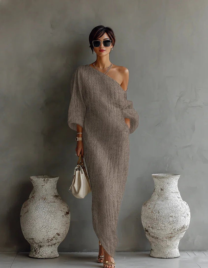 Celia | Elegantes, Asymmetrisches &amp; Fließendes One-Shoulder-Maxikleid 5