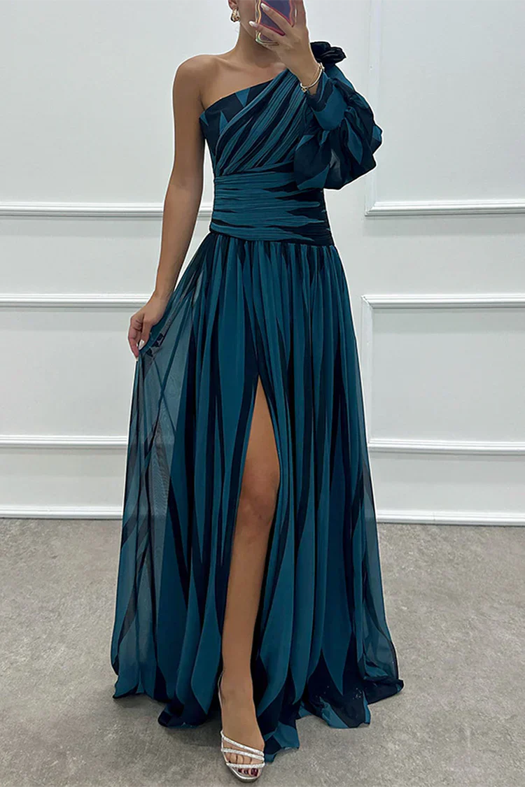 Celia | Maxikleid Damen Sommer Elegant One-Shoulder Asymmetrisch Fließend 8