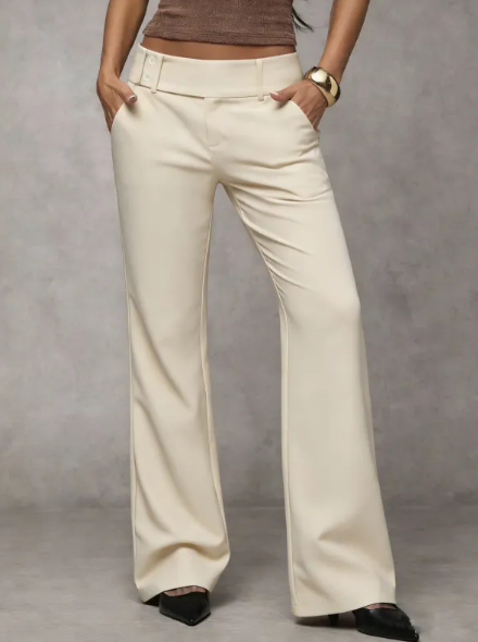 Celine | Elegante, Taillierte & Atembare Anzughose Damen – Schwarze Flare-Hose für Stilbewusste 3