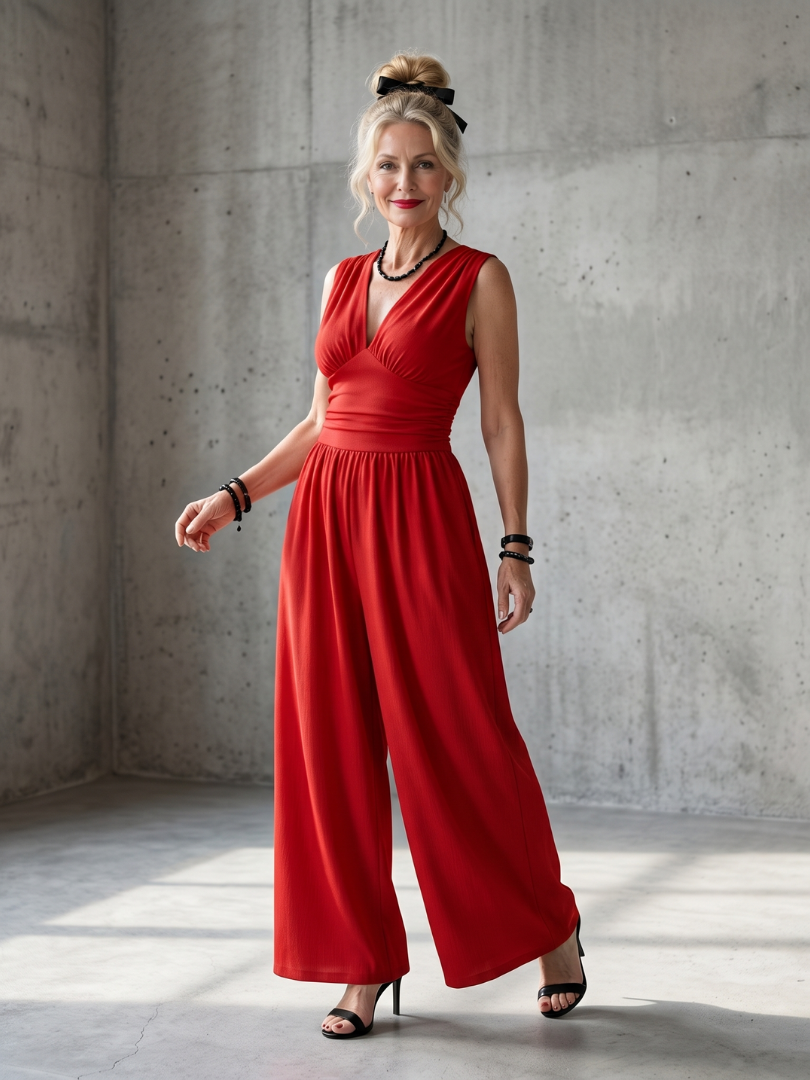 Celine | Eleganter Jumpsuit Damen Festlich mit Weitem Bein für Hochzeiten 0