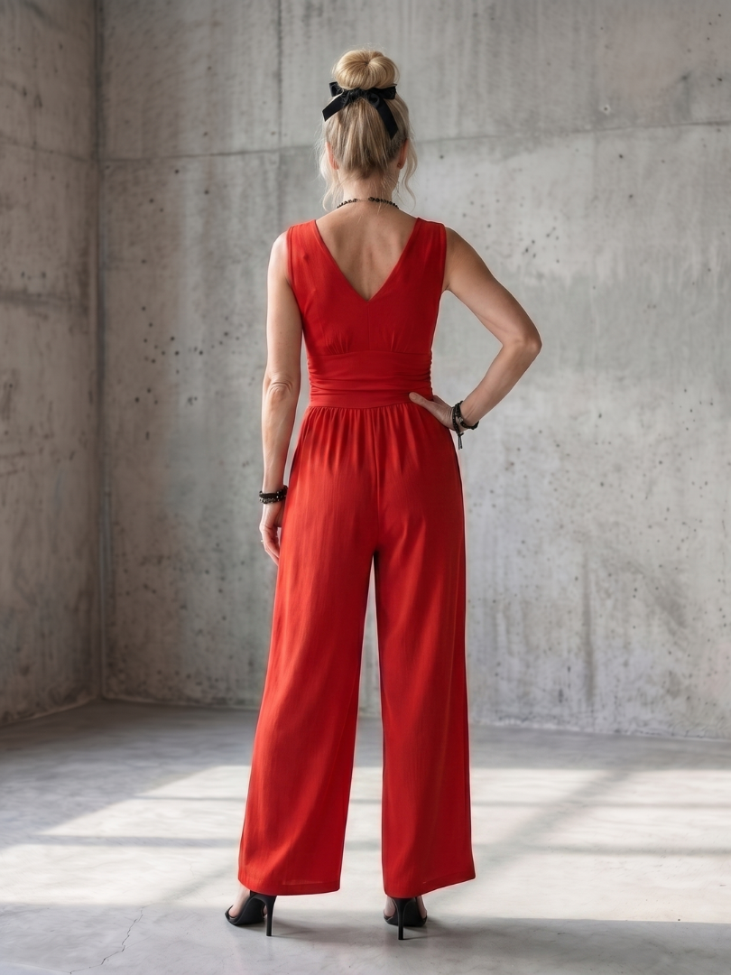 Celine | Eleganter Jumpsuit Damen Festlich mit Weitem Bein für Hochzeiten 3
