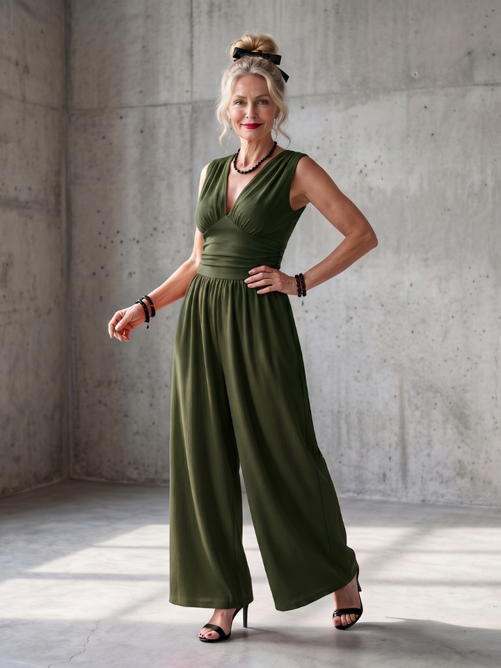 Celine | Eleganter Jumpsuit Damen Festlich mit Weitem Bein für Hochzeiten 4