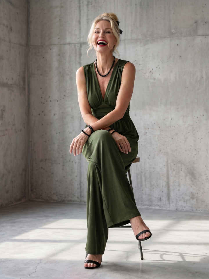Celine | Eleganter Jumpsuit Damen Festlich mit Weitem Bein für Hochzeiten 5
