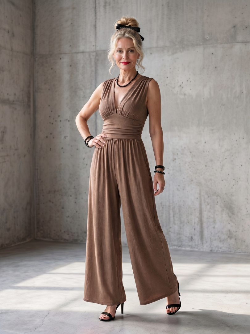 Celine | Eleganter Jumpsuit Damen Festlich mit Weitem Bein für Hochzeiten 7