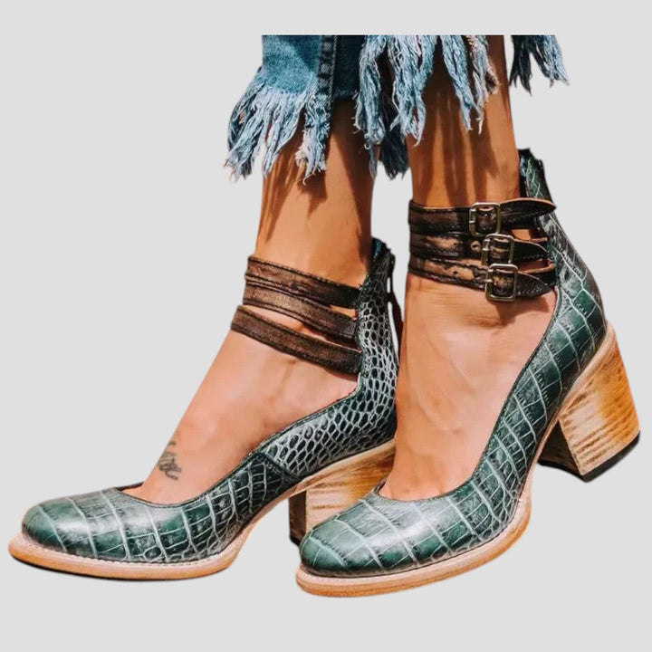 Christine | Bequeme Stiefeletten mit doppeltem Riemen und Blockabsatz 6
