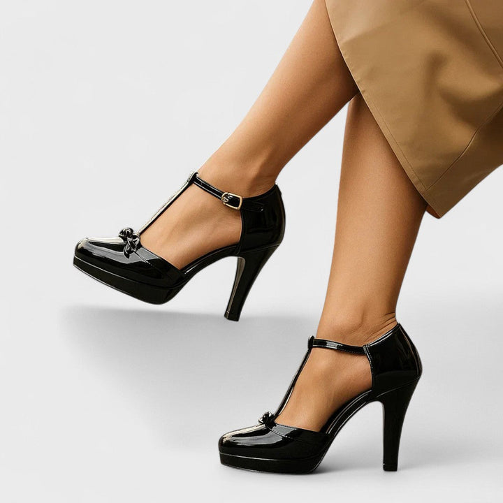 Clara | Damenpumps Elegante Schwarze Pumps Blockabsatz Bequem 6