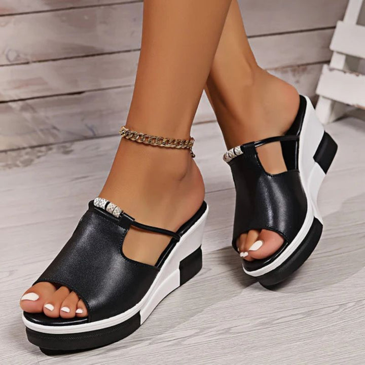 Clara | Elegante Plateau Sandalen Damen – Bequem, Schwarz & Vielseitig für Sommerlooks 2