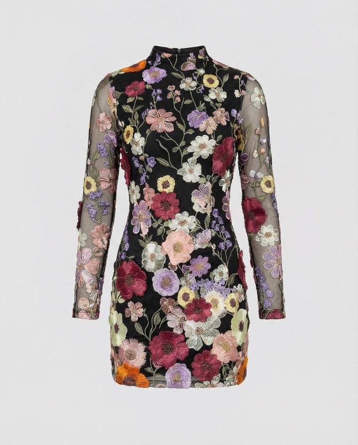 Clara | Exquisites, Florales Minikleid mit Eleganten Details 4