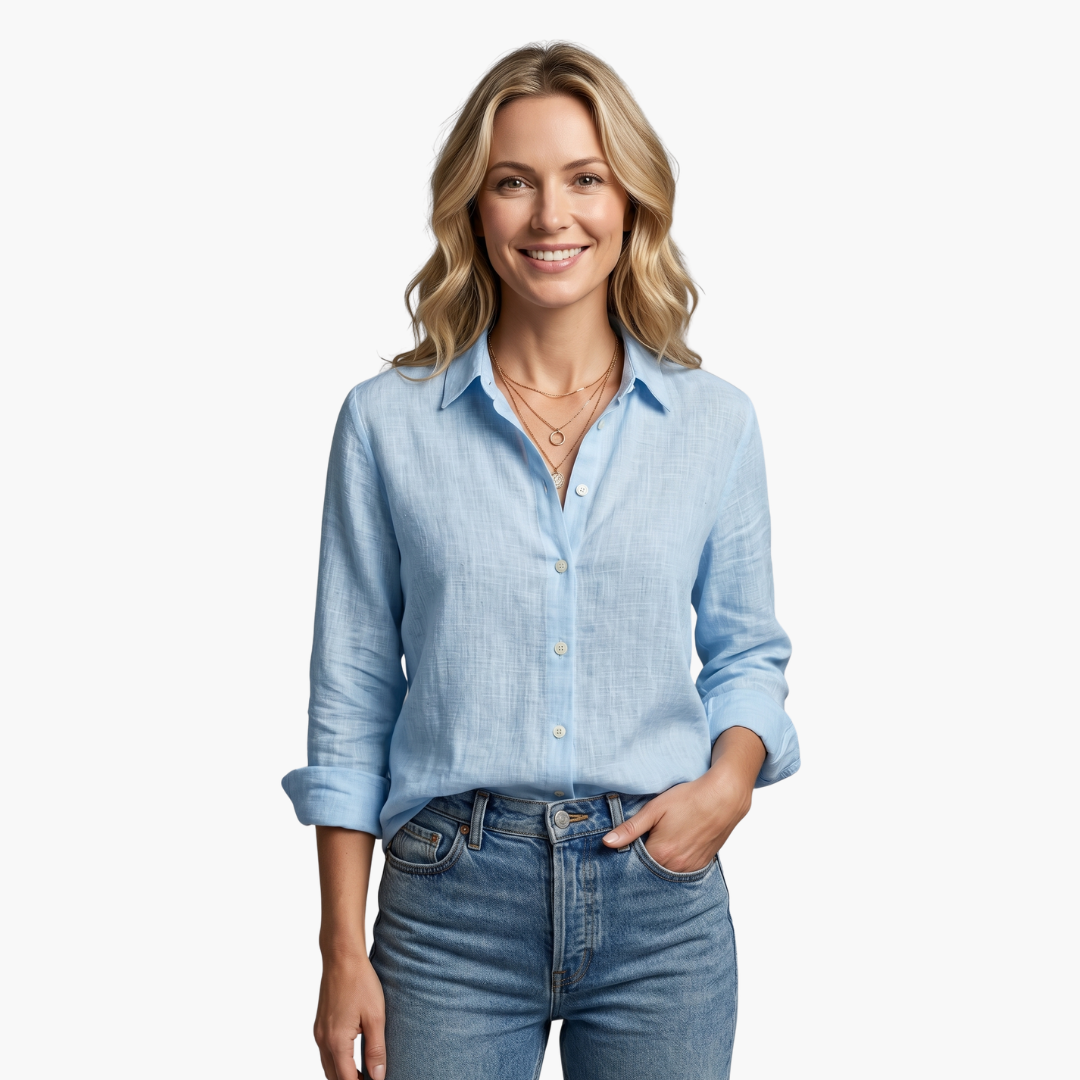 Cleo | Elegantes, Atmungsaktives Damen Hemd Blau – Vielseitig & Entspannt 1