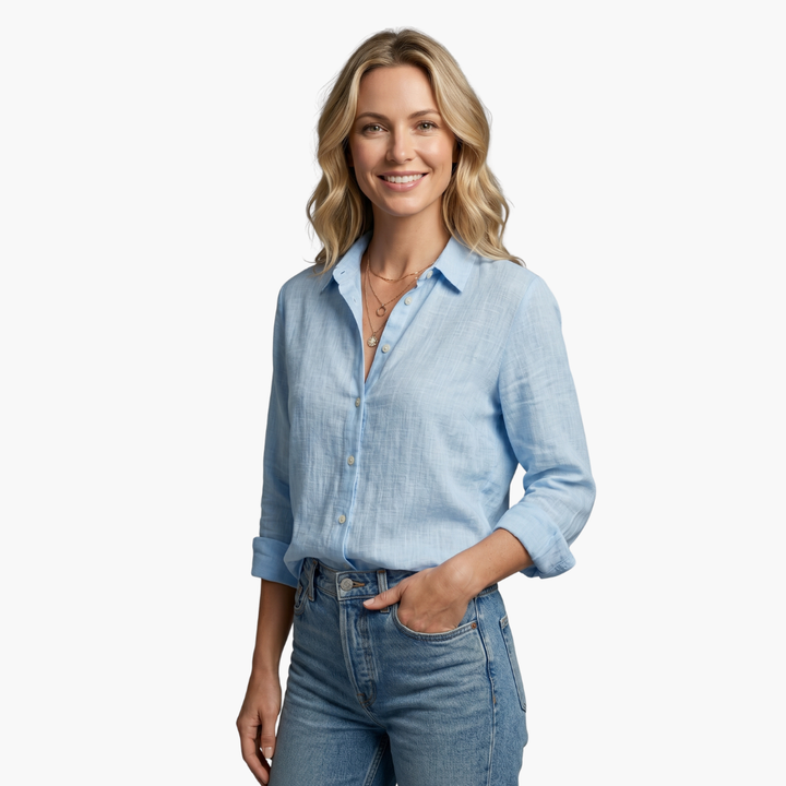 Cleo | Elegantes, Atmungsaktives Damen Hemd Blau – Vielseitig & Entspannt 2